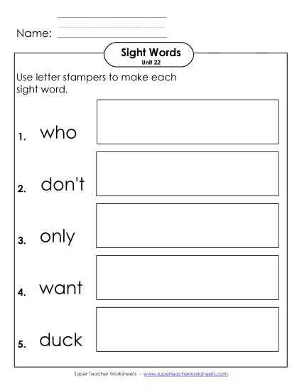 Worksheets - Letter Stampers (Unit 22) Worksheets - Letter Stampers (Unit 22)
