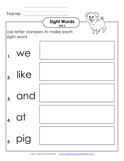 Worksheets - Letter Stampers (Unit 3)