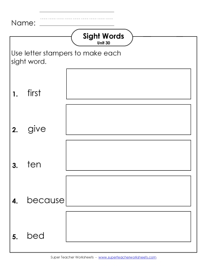 Worksheets - Letter Stampers (Unit 30) Worksheets - Letter Stampers (Unit 30)