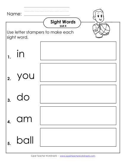 Worksheets - Letter Stampers (Unit 4)
