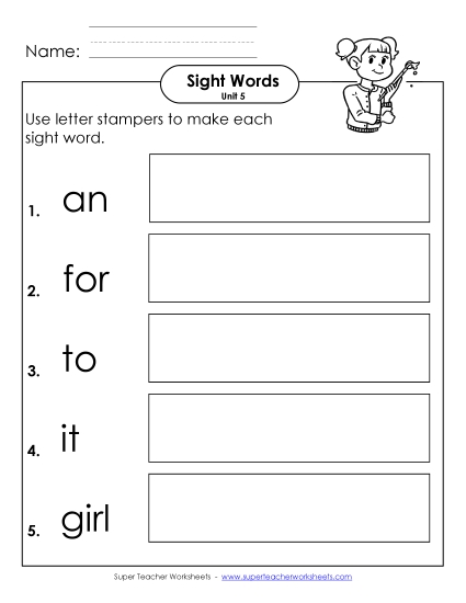 Worksheets - Letter Stampers (Unit 5) Worksheets - Letter Stampers (Unit 5)