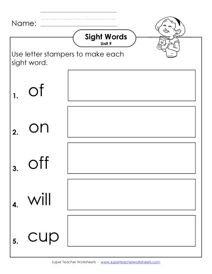Worksheets - Letter Stampers (Unit 9) 