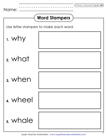 Games and Learning Centers - Letter Stampers (WH Words)