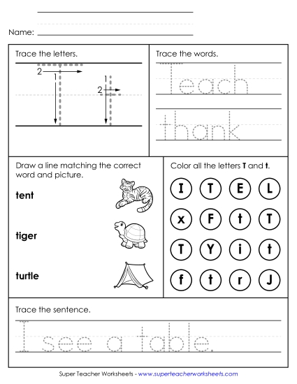 Letter T: Mixed Skills - Letter T - Mixed Skills (Intermediate) Letter T: Mixed Skills - Letter T - Mixed Skills (Intermediate)