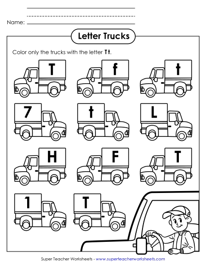 Letter Recognition - Letter T t Recognition - Truck Letter Recognition - Letter T t Recognition - Truck