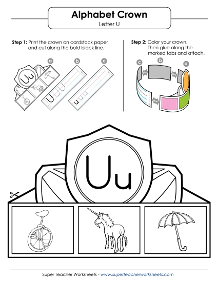 Letters A - Z - Letter U Hat Letters A - Z - Letter U Hat
