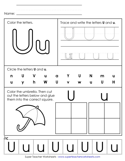 Letter U: Mixed Skills - Letter U - Mixed Skills (Basic)