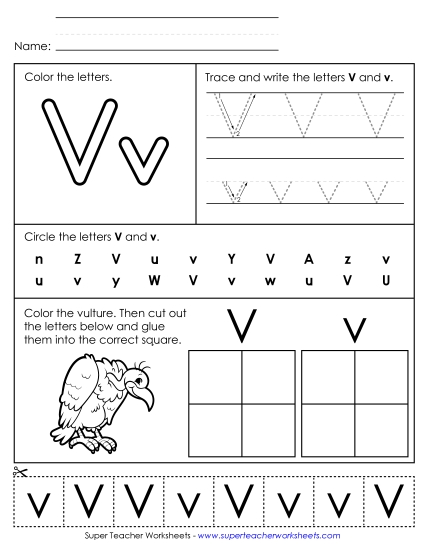 Letter V: Mixed Skills - Letter V - Mixed Skills (Basic)