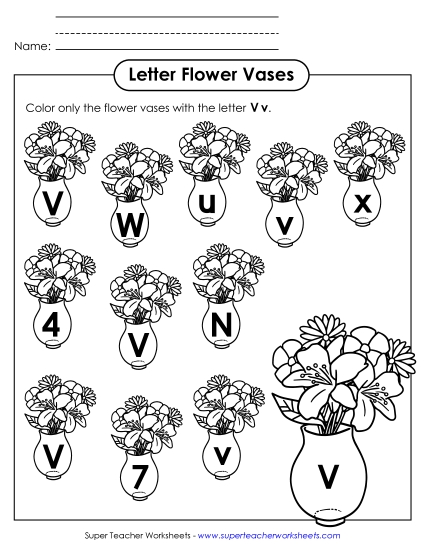Letter Recognition - Letter V v Recognition - Vases