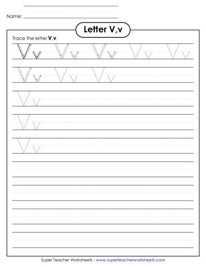 Letter V - Letter V, v - Tracing (Smaller Font Size) Letter V - Letter V, v - Tracing (Smaller Font Size)