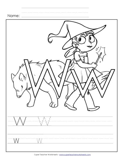 Sample Worksheet Images - Letter W: Color-and-Write Sample Worksheet Images - Letter W: Color-and-Write