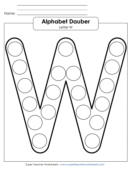 Letter Recognition - Letter W - Dabber Letter Recognition - Letter W - Dabber