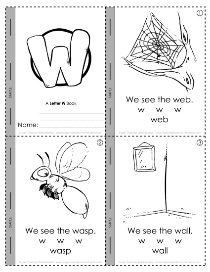 Worksheets - Letter W Mini-Book Worksheets - Letter W Mini-Book