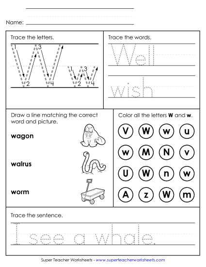 Letter W: Mixed Skills - Letter W - Mixed Skills (Intermediate)