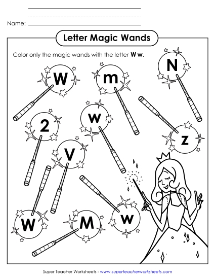 Letter Recognition - Letter W w Recognition - Wands