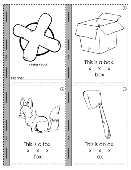 Worksheets - Letter X Mini-Book Worksheets - Letter X Mini-Book