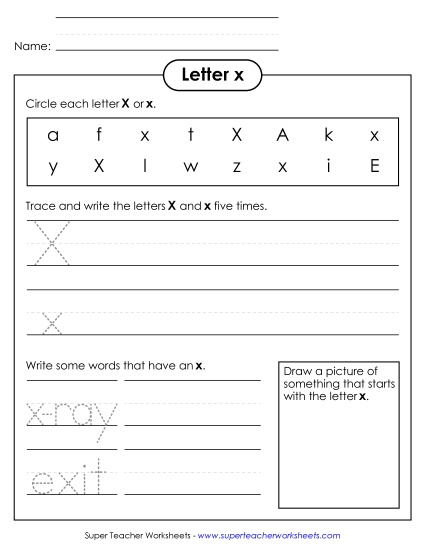 Worksheets - Letter X x - Practice Sheet Worksheets - Letter X x - Practice Sheet