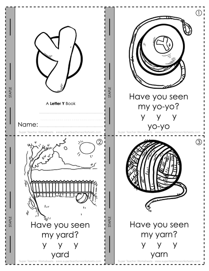 Consonant Sounds - Letter Y Mini-Book