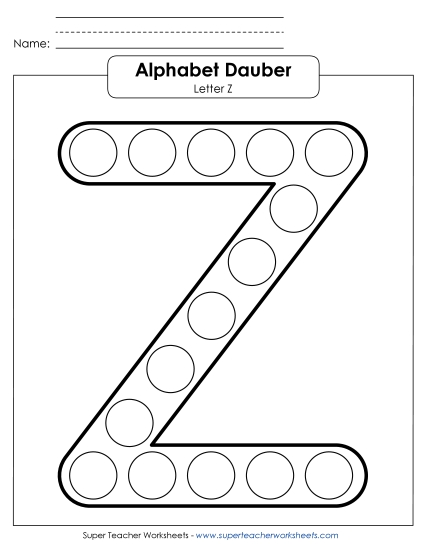 Letter Recognition - Letter Z - Dabber Letter Recognition - Letter Z - Dabber