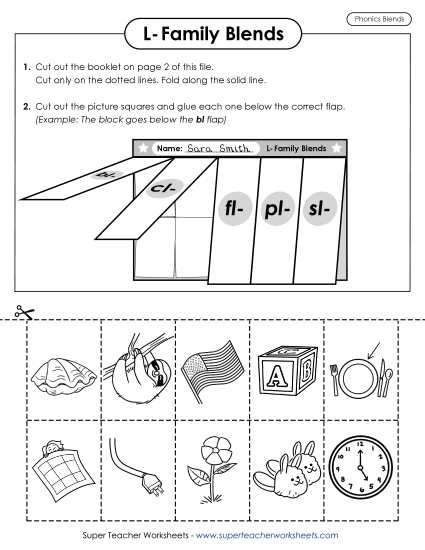 Cut-and-Glue Activities - Lift-the-Flap Activity (Phonics L-Family Blends) Cut-and-Glue Activities - Lift-the-Flap Activity (Phonics L-Family Blends)