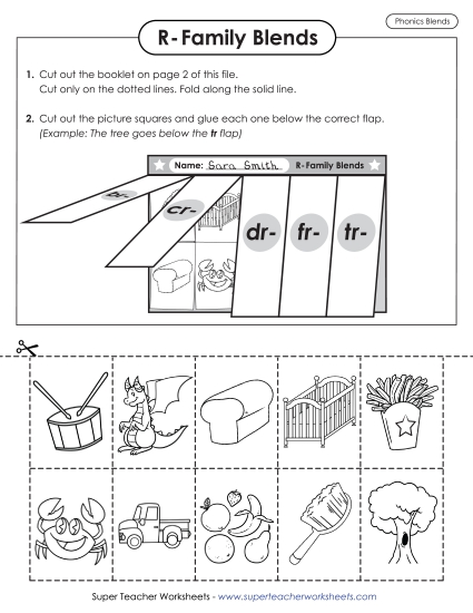 Cut-and-Glue Activities - Lift-the-Flap Activity (Phonics R-Family Blends) Cut-and-Glue Activities - Lift-the-Flap Activity (Phonics R-Family Blends)