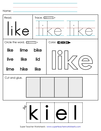 Individual Sight Words - Like (Sight Word)