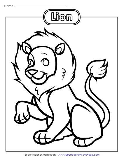 Zoo Activities - Lion Coloring Page
