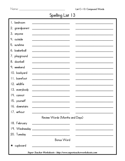 List C-13 - List 13: Word List