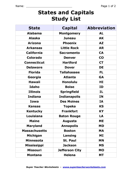 U.S.A. Maps - List of States and Capitals U.S.A. Maps - List of States and Capitals