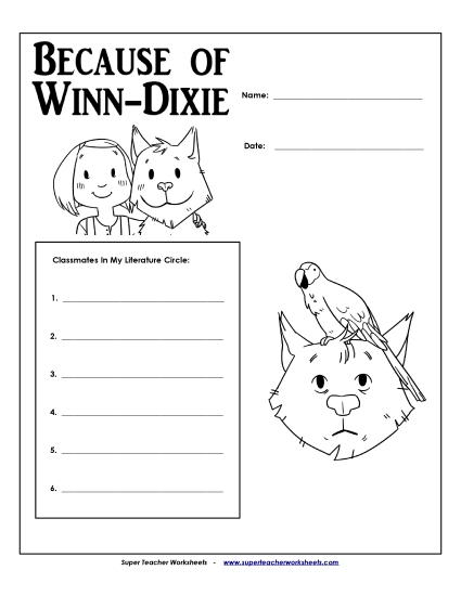 Literature Circles - Lit. Circle: Cover Page Literature Circles - Lit. Circle: Cover Page