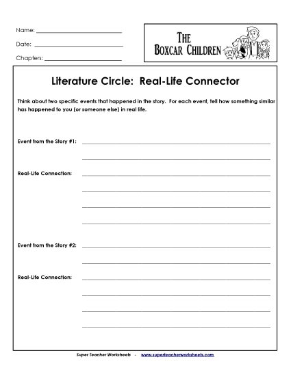 Literature Circles - Lit Circle: Real-Life Connector