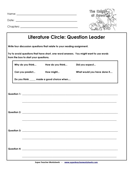 Knights at Dawn Literature Circles - Lit Circles: Question Leader