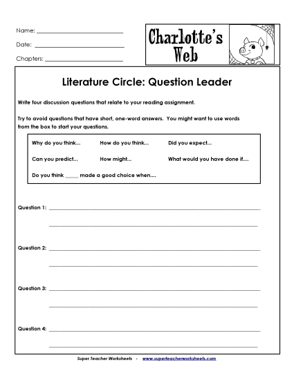 Literature Circles - Lit. Circles: Question Leader