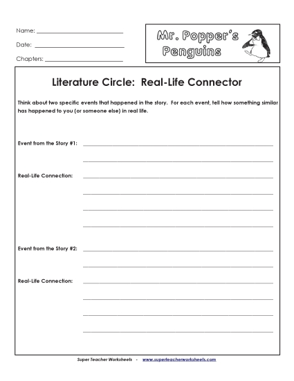Literature Circles - Lit. Circles: Real Life Connector