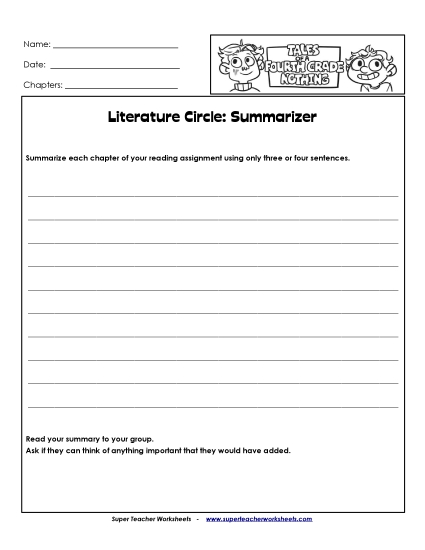 T.O.A.F.G.N. Literature Circles - Lit. Circles: Summarizer