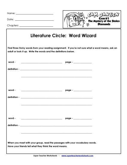 Literature Circles - Lit. Circles: Word Wizard Literature Circles - Lit. Circles: Word Wizard