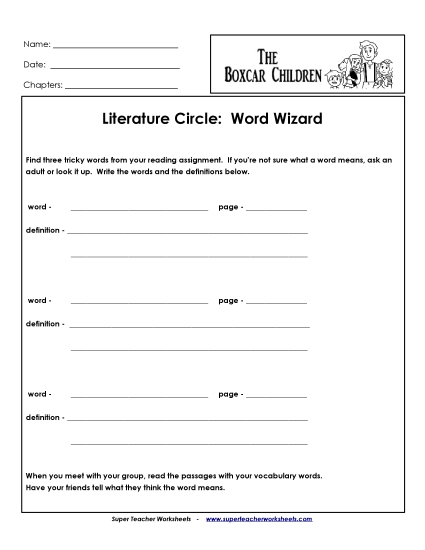 Literature Circles - Lit Circles: Word Wizard Literature Circles - Lit Circles: Word Wizard