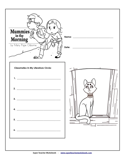 Mummies in the Morning Literature Circles - Literature Circles: Cover Page Mummies in the Morning Literature Circles - Literature Circles: Cover Page