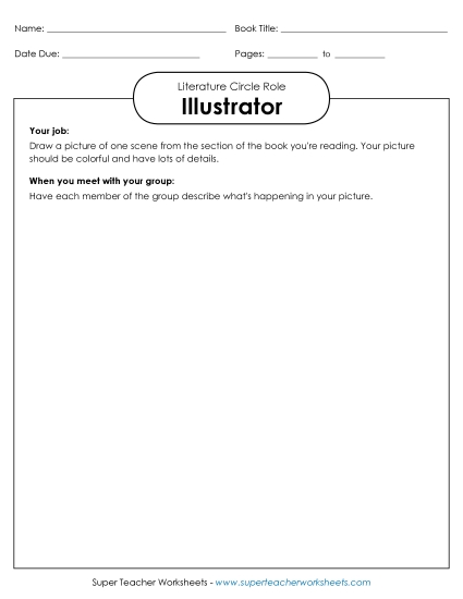 Literature Circle Roles - Literature Circles : Illustrator