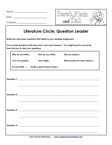 Literature Circles - Literature Circles: Question Leader