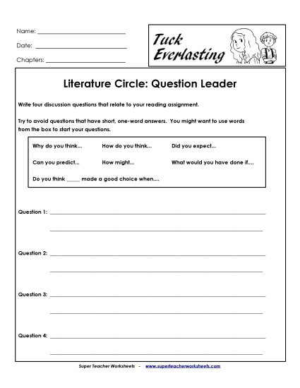 Literature Circles - Literature Circles: Question Leader