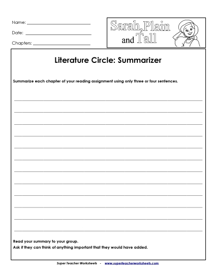 Literature Circles - Literature Circles: Summarizer