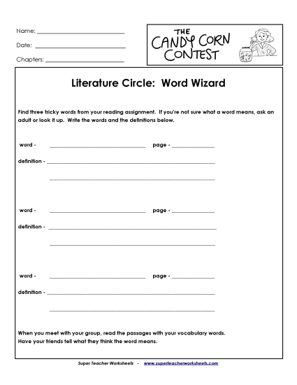 Literature Circles - Literature Circles: Word Wizard