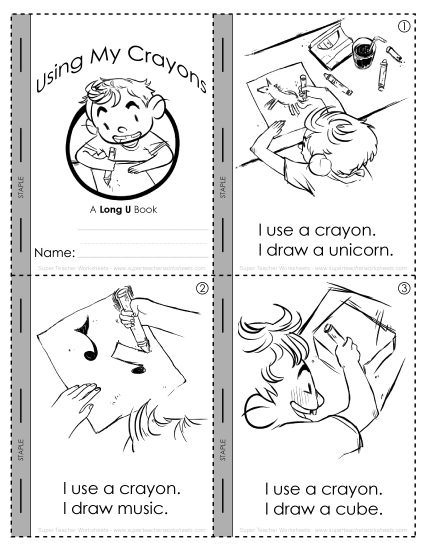 Vowels - Long U Mini-Book : Using My Crayons Vowels - Long U Mini-Book : Using My Crayons