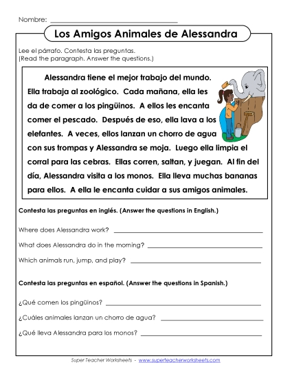 More Short Passages (Level: Basic) - Los Amigos Animales de Alessandra More Short Passages (Level: Basic) - Los Amigos Animales de Alessandra