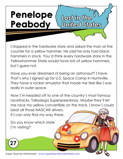 Mystery State Activities - Lost in USA: Alabama Mystery State Activities - Lost in USA: Alabama