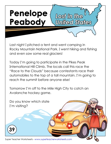 Mystery State Activities - Lost in USA: Colorado Mystery State Activities - Lost in USA: Colorado