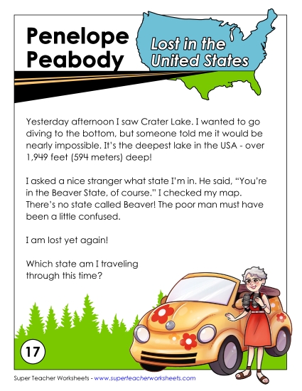 Mystery State Activities - Lost in USA:  Oregon