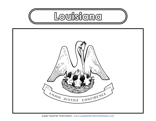 Flags & Seals - Louisiana Flag Coloring Page Flags & Seals - Louisiana Flag Coloring Page