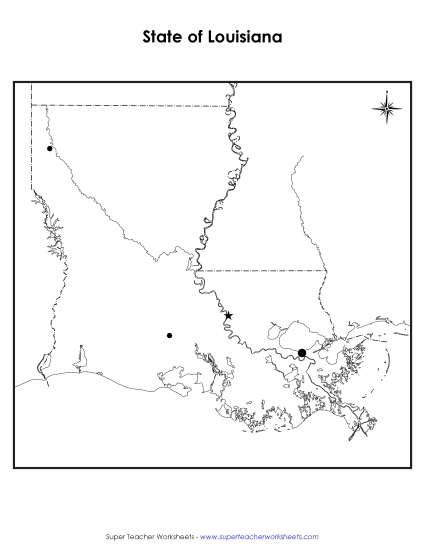 Maps - Louisiana Map (Blank Cities) Maps - Louisiana Map (Blank Cities)